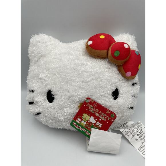 New Hello Kitty 2024 Polka Dot Bow Nogginz Face Plush Pillow - Picture 3 of 9